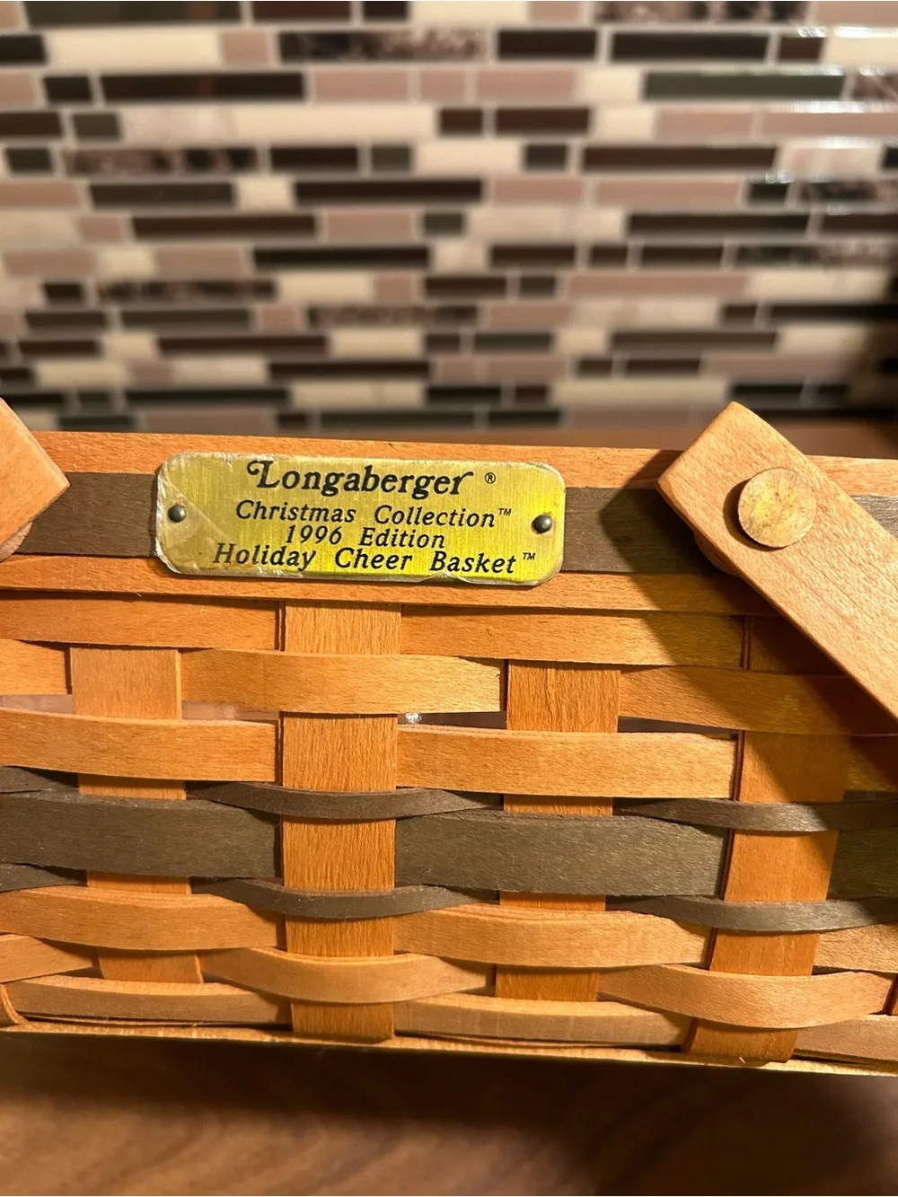 Vintage Longaberger Holiday Cheer Collection Rectangular Picnic Basket
